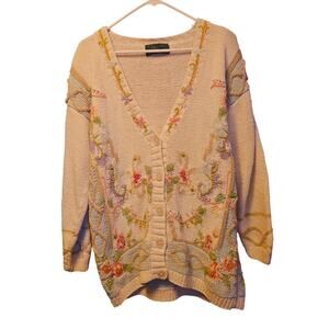 Vintage Cullinane embroidered heavy cardigan size medium